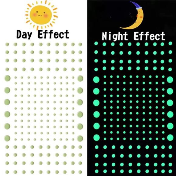 808 PCS Glow in The Dark Stars for Ceiling, Glowing Wall Decals Decor Stickers - Picture 2 of 7